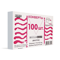 Конверт Белый С6декстрин OfficePost 114х162 100шт/уп/1012 штр.  4607025730521, 4607025731016