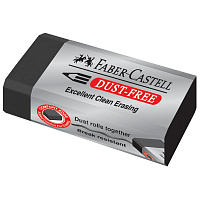 Ластик Faber-Castell "Dust-Free", прямоугольный, картонный футляр, 45*22*13мм, черный. 187171