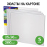 Холсты на картоне НАБОР 5шт (25*30см), 280г/м2, грунт, 100% хлопок, BRAUBERG ART