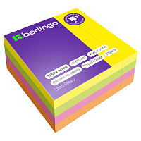Самоклеящийся блок Berlingo "Ultra Sticky", 75*75мм, 320л, 4 неоновых цвета. LSn_40002