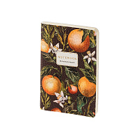 ТЕТРАДЬ А6 ИЗ ЭКОКОЖИ, "ФЛОРА.РАЙСКИЕ АПЕЛЬСИНЫ" 60 Л. ЛИНЕЙКА