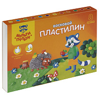 Пластилин "Енот в лесу" 08 цветов, 120г, восковой, со стеком, картон с европодвесом: ВП_11056 штр.: 4680211090562