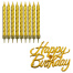 Свечи для торта "Happy Birthday". Набор 10 шт + топпер. Длина 8 см. 2