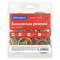 Банковская резинка 100г OfficeSpace, диаметр 40мм, ассорти, европодвес