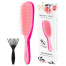 Расческа для волос массажная 22,5х6,5 см, розовая + щетка для чистки В ПОДАРОК,