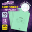 Тетради ДЭК 12 л. КОМПЛЕКТ 10 шт. с ЗЕЛЁНОЙ обложкой, ЮНЛАНДИЯ, косая линия,
