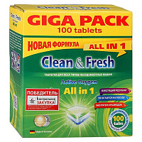 Таблетки для посудомоечных машин Clean &amp; Fresh Active Oxygen, All in 1, 100 шт