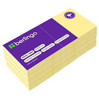 Самоклеящийся блок Berlingo "Ultra Sticky", 50*40мм, 12 блоков по 100л, пастель, желтый. LSn_39000