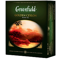 Чай Greenfield Golden Ceylon, черный, 100 фольг. пакетиков по 2гр