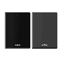 Тетради ДЭК А4 96 л. КОМПЛЕКТ 2 шт. BRAUBERG гребень, клетка, матовая ламинация, "Минимал", 404870