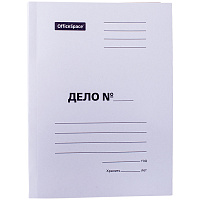 Скоросшиватель OfficeSpace "Дело", картон немелованный, 300г/м2, белый, пробитый, до 200л.