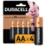 Батарейки DURACELL Basic, AA (LR06, 15А), алкалиновые, КОМПЛЕКТ 4 шт., в