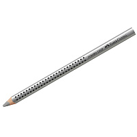 Карандаш Faber-Castell "Jumbo Grip" серебряный металлик, трехгран., утолщен., заточен.. 110982