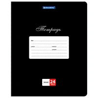 Тетради ДЭК 24 л., КОМПЛЕКТ 10 шт., BRAUBERG "КЛАССИКА", линия, обложка картон, ЧЕРНАЯ, 107097