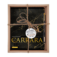 НАБОР ПОДАРОЧНЫЙ "CARRARA.Black" (ДВЕ ТЕТРАДИ И РУЧКА)