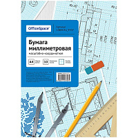 Бумага масштабно-координатная А4 10 л, голубая, в папке 10БМг4п_9707