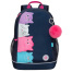 Рюкзак GRIZZLY школьный, анатомическая спинка, 2 отделения, для девочек,