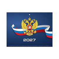 Календарь настенный кварт. 2027г. INFORMAT  Государственная символика 297х710 мм 3 бл. офсет. греб.