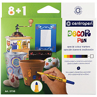 Набор маркеров для декорирования Centropen "Decor Pen 2738" 09цв., пулевид, 1,5мм, картон. уп., евр. 5 2738 0901