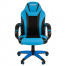 Кресло компьютерное BRABIX "Tanto GM-171", TW/экокожа, черное/голубое,