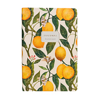 ЗАПИСНАЯ КНИЖКА "МЕГАПОЛИС ЖУРНАЛ" А5, 100 Л. НА РЕЗИНКЕ, "ФЛОРА.РАЙСКИЕ ЛИМОНЫ", ЛИНЕЙКА