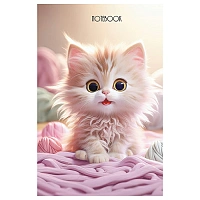 Книжка записная-перевертыш  А6  80л "Котята-зефирки" на гребне