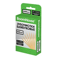 Зубочистки бамбуковые 800 шт. в коробке с подвесом, BOOMHOUSE (БУМХАУС), 701955
