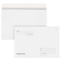 Конверты С4 (229х324 мм), отрывная лента, "Куда-Кому", 90 г/м2, КОМПЛЕКТ 250 шт., внутренняя запечатка, STAFF, 118891