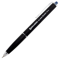 Ручка шариковая автоматическая BRAUBERG "OIL-BASE BLACK", СИНЯЯ, пишущий узел 0,5 мм, линия письма 0,35 мм, 144499