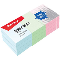 Самоклеящийся блок Berlingo "Ultra Sticky", 50*40мм, 12 блоков по 100л, 3 пастельных цвета. LSn_39001