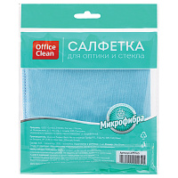 Салфетка для оптики и стекла OfficeClean, плотная микрофибра, 30*30см, синяя. 275763