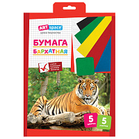 Бархатная бумага А4 5цв. 5л. в папке с европодвесом: Нбх5-5_1811 штр.:  4650062498114