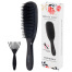 Расческа для волос массажная 22,5х6,5 см, чёрная + щетка для чистки В ПОДАРОК,