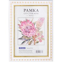 Рамка пластиковая 10*15см, № 9, белый/золото 247114