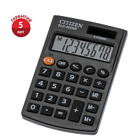 Калькулятор карманный Citizen SLD-200NR, 8 разр., двойное питание, 62*98*10мм, черный SLD-200NR