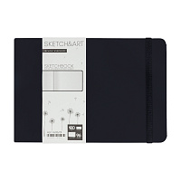 SKETCHBOOK SKETCH&ART BV, ORIGINAL НА РЕЗИНКЕ, 213Х146 мм, 48 л., БЕЛЫЙ 180 гр. (ЧЕРНЫЙ)