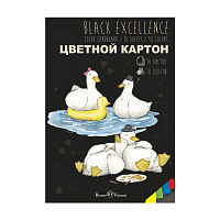 НАБОР ЦВЕТНОГО КАРТОНА А4 10Л.10ЦВ. BLACK EXELENCE 1 ВИД