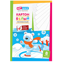 Картон белый А4 8л., мелованный в папке: Нк8б_001 штр.:  4610008520019