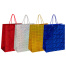 Пакет подарочный 26x13x32 см (L), НАБОР 4 шт., 4 дизайна, голография, ЗОЛОТАЯ