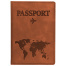 Обложка для паспорта "Passport Map", мягкая экокожа, коричневая,