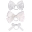 Банты для волос НАБОР 2 шт., 7х11 см, 6,5х10 см, 7х9 см, белый, АССОРТИ, MONTE
