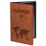 Обложка для паспорта "Passport Map", мягкая экокожа, коричневая,