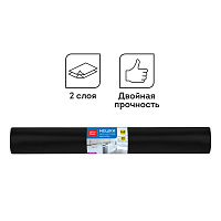 Мешки для мусора 160л OfficeClean ПВД, 90*120 см, 30 мкм, 10 шт., двухслойные, прочные, черные, в рулоне