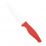 Нож керамический, белое лезвие с защитным элементом (12,5см), рукоятка красная