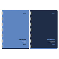 Тетради ДЭК А4 96 л. КОМПЛЕКТ 2 шт. BRAUBERG гребень, клетка, SoftTouch, КЛАССИКА BLUE, 404646