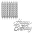Свечи для торта "Happy Birthday". Набор 10 шт + топпер. Длина 8 см. 2