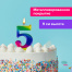 Свеча-цифра для торта "5" "Радужная", 9 см, ЗОЛОТАЯ СКАЗКА,