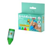 Восковые мелки ErichKrause для малышей с пчелиным воском утолщенные Jumbo круглые, 4 цвета (в коробке с европодвесом 4 штуки)