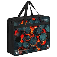 Папка на молнии с ручками BRAUBERG А4, 1 отделение, пластик, 80 мм, "Lava blocks", 274496