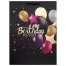 Пакет подарочный (1 штука) 33x13x45 см (XL), "Happy Birthday", черный,